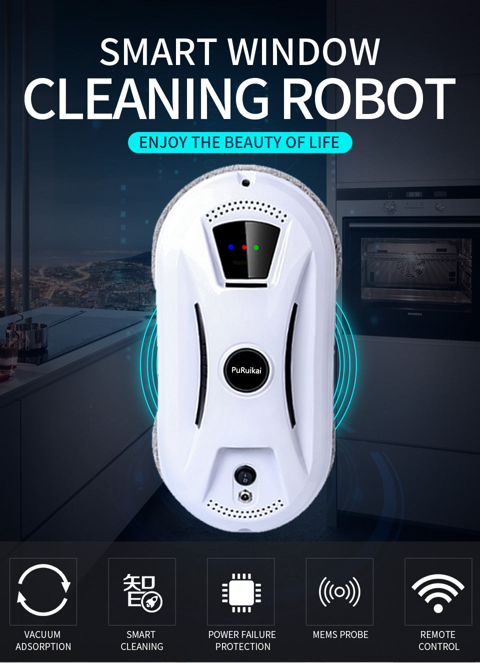 Ultra Thin Smart Cleaner  Robotic Window Glass Cleaning Robot