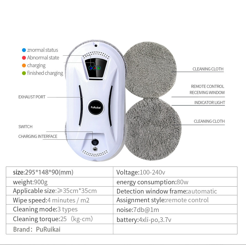 Ultra Thin Smart Cleaner | Robotic Window Glass Cleaning Robot