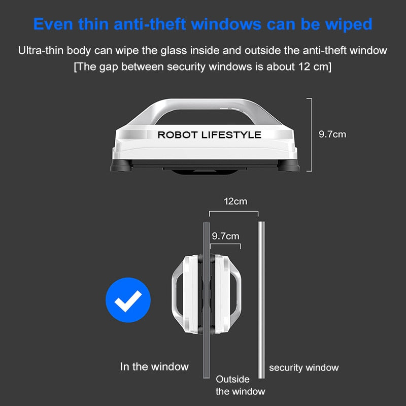 Smart Robot Window Cleaner | Robotic Washer for Frameless Glass | 3000Pa | RoboWindow.com